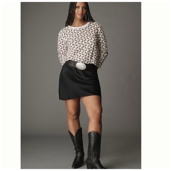 NWT Anthropologie Maeve The Caitlin Boxy Tee Long-Sleeve Horses - Picture 8 of 17